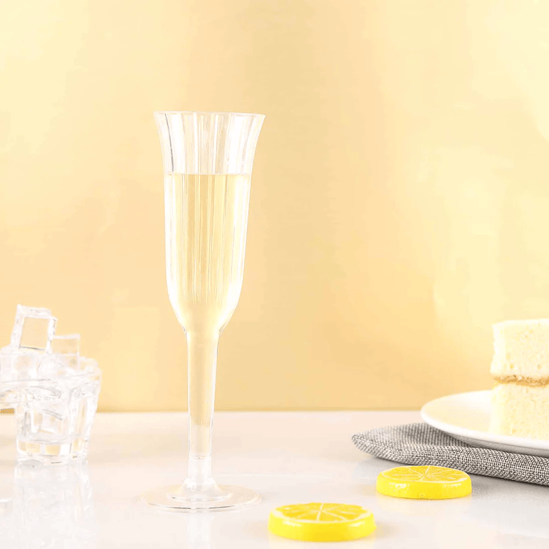 24 pack 6 oz Disposable Plastic Champagne Flute Glasses