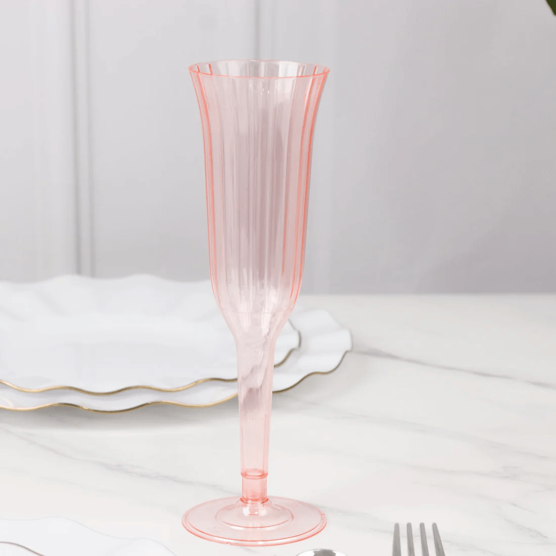 24 pack 6 oz Disposable Plastic Champagne Flute Glasses