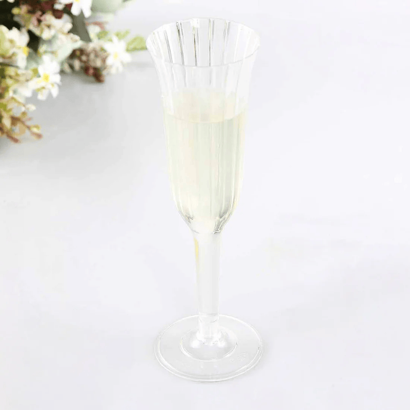 24 pack 6 oz Disposable Plastic Champagne Flute Glasses