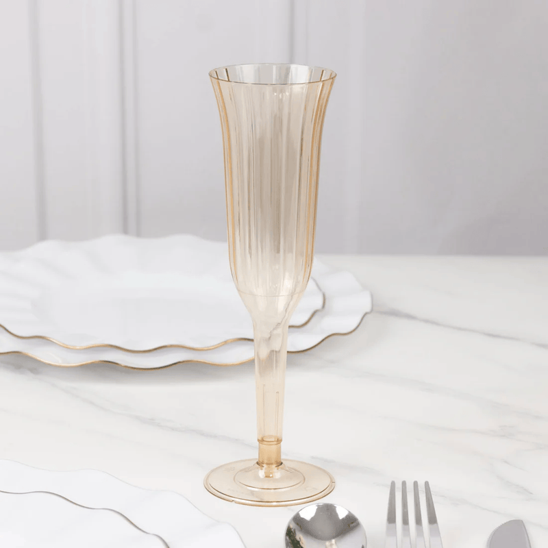 24 pack 6 oz Disposable Plastic Champagne Flute Glasses