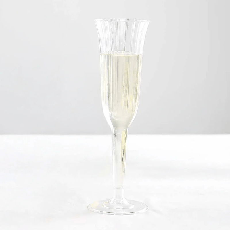 24 pack 6 oz Disposable Plastic Champagne Flute Glasses