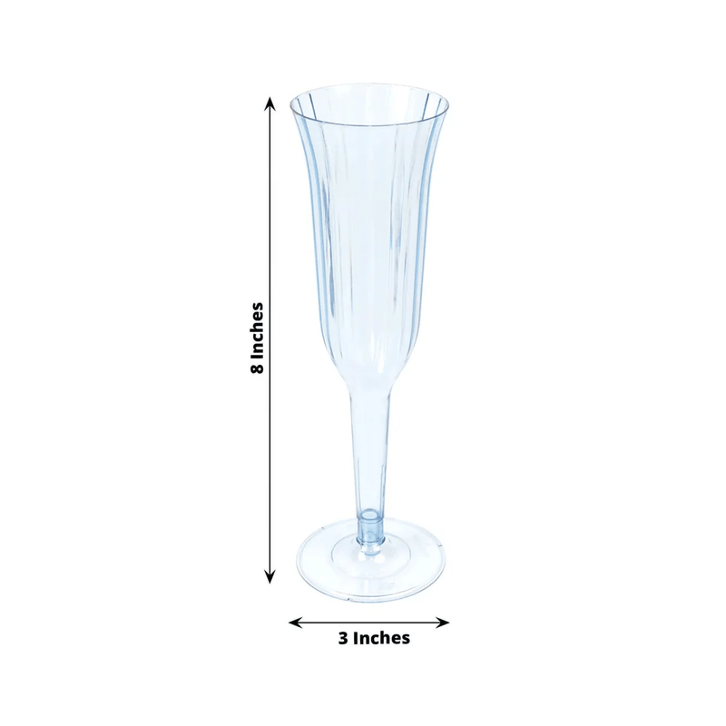 24 pack 6 oz Disposable Plastic Champagne Flute Glasses