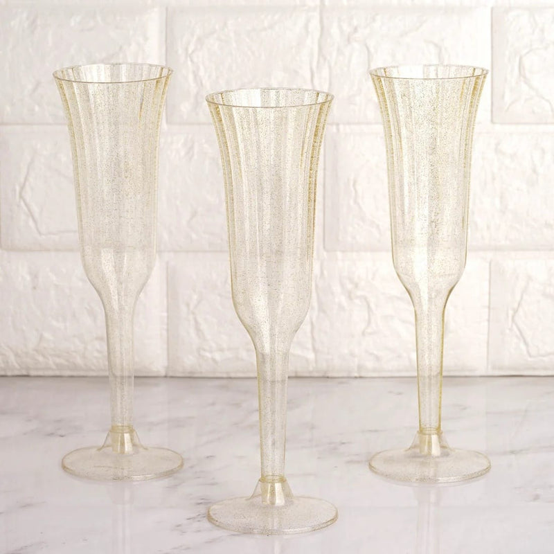 24 pack 6 oz Disposable Plastic Champagne Flute Glasses