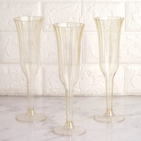 24 pack 6 oz Disposable Plastic Champagne Flute Glasses