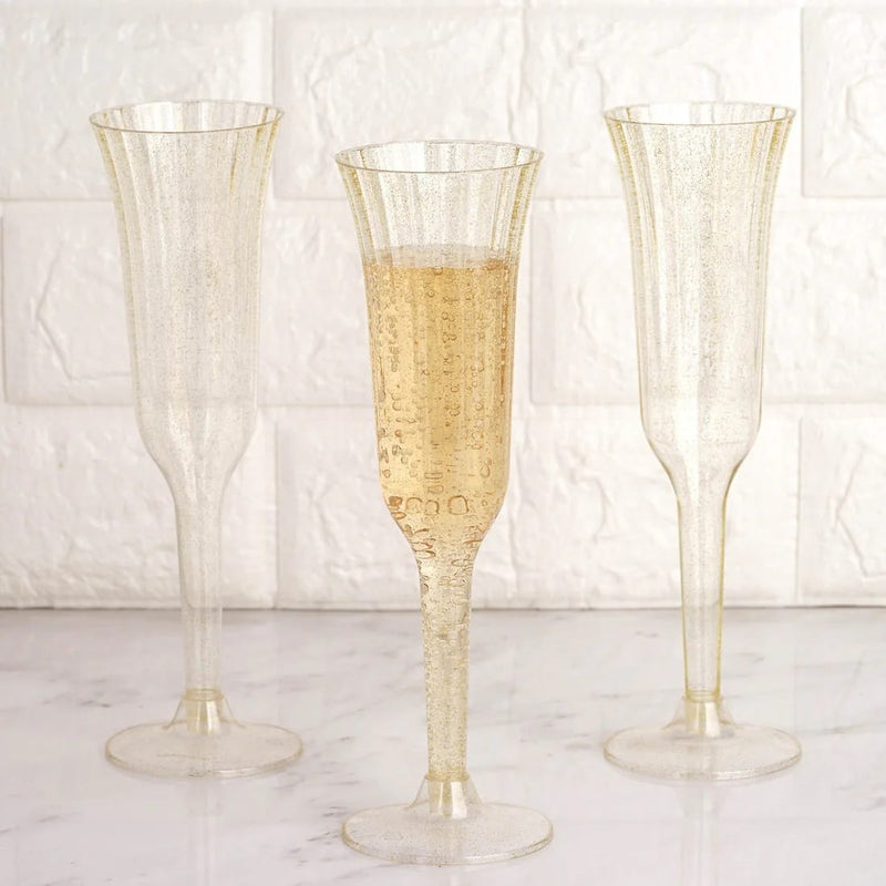 24 pack 6 oz Disposable Plastic Champagne Flute Glasses