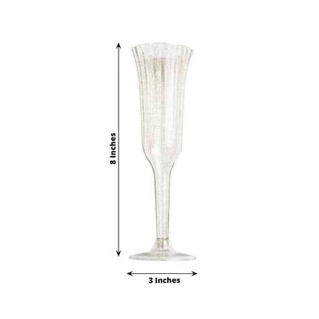 24 pack 6 oz Disposable Plastic Champagne Flute Glasses
