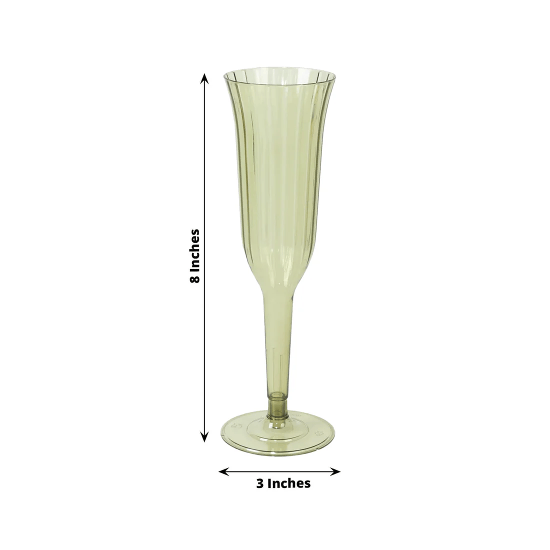 24 pack  6 oz Disposable Plastic Champagne Flute Glasses - Dusty Sage Green PLST_CC22_087_PK24