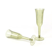 24 pack  6 oz Disposable Plastic Champagne Flute Glasses - Dusty Sage Green PLST_CC22_087_PK24