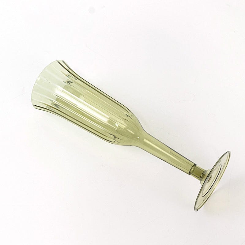 24 pack  6 oz Disposable Plastic Champagne Flute Glasses - Dusty Sage Green PLST_CC22_087_PK24