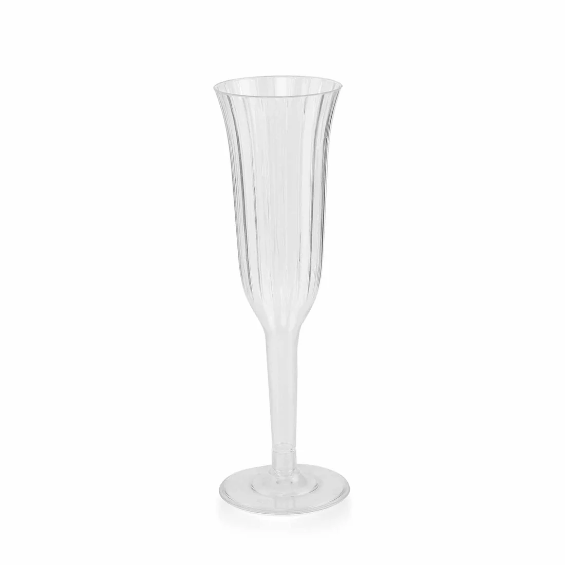 24 pack 6 oz Disposable Plastic Champagne Flute Glasses PLST_CC22_CLR_PK24