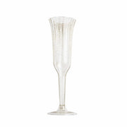 24 pack 6 oz Disposable Plastic Champagne Flute Glasses PLST_CC22_CLRG_PK24