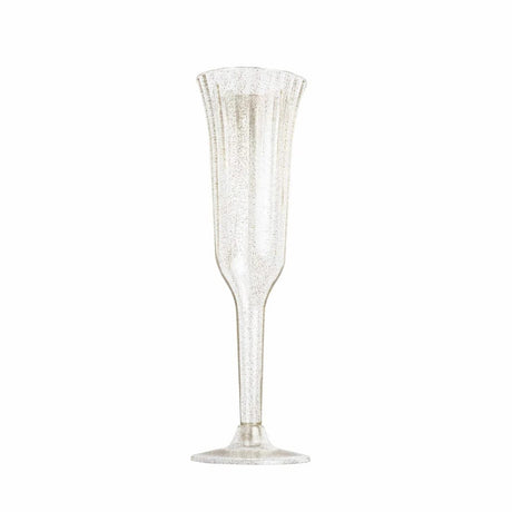 24 pack 6 oz Disposable Plastic Champagne Flute Glasses PLST_CC22_CLRG_PK24