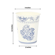24 Paper Cups Damask Floral Pattern