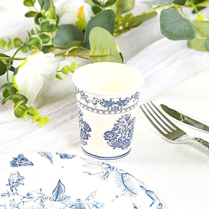 24 Paper Cups Damask Floral Pattern