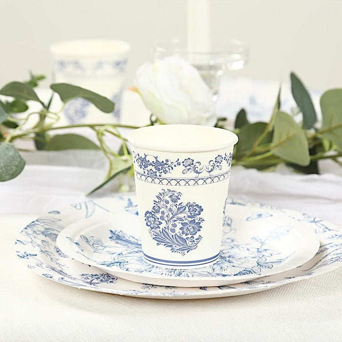 24 Paper Cups Damask Floral Pattern