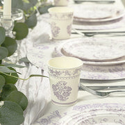 24 Paper Cups Damask Floral Pattern