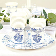 24 Paper Cups Damask Floral Pattern