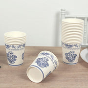 24 Paper Cups Damask Floral Pattern