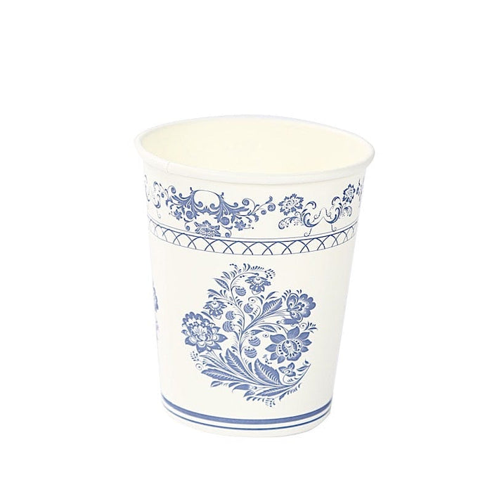 24 Paper Cups Damask Floral Pattern DSP_PCUP_016_9_BFBLUE