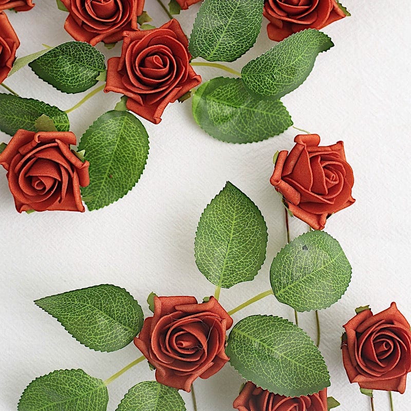 24 pcs 2" Mini Foam Rose Flowers Stems
