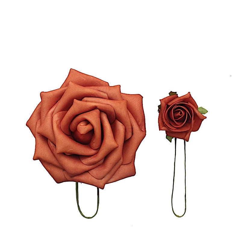 24 pcs 2" Mini Foam Rose Flowers Stems