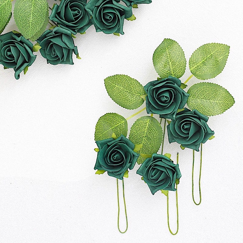 24 pcs 2" Mini Foam Rose Flowers Stems ARTI_FOAMRS05_2_HUNT