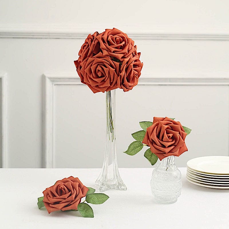 24 pcs 5" Foam Rose Flowers Stems