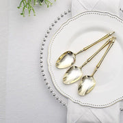 24 pcs 6" Gold European Plastic Spoons with Roman Column Handle - Disposable Tableware DSP_YS0015_6_GOLD