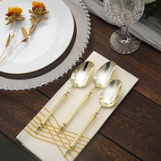 24 pcs 6" Gold European Plastic Spoons with Roman Column Handle - Disposable Tableware DSP_YS0015_6_GOLD
