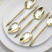 24 pcs 6" Gold European Plastic Spoons with Roman Column Handle - Disposable Tableware DSP_YS0015_6_GOLD