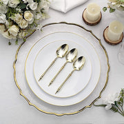 24 pcs 6" Gold European Plastic Spoons with Roman Column Handle - Disposable Tableware DSP_YS0015_6_GOLD