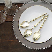 24 pcs 6" Gold European Plastic Spoons with Roman Column Handle - Disposable Tableware DSP_YS0015_6_GOLD