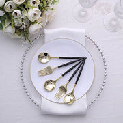 24 pcs 6" Gold Premium Fork and Spoon Plastic Cutlery - Disposable Tableware