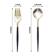 24 pcs 6" Gold Premium Fork and Spoon Plastic Cutlery - Disposable Tableware