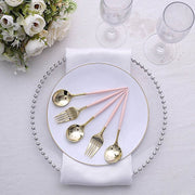 24 pcs 6" Gold Premium Fork and Spoon Plastic Cutlery - Disposable Tableware
