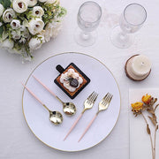 24 pcs 6" Gold Premium Fork and Spoon Plastic Cutlery - Disposable Tableware