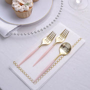 24 pcs 6" Gold Premium Fork and Spoon Plastic Cutlery - Disposable Tableware