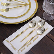 24 pcs 6" Gold Premium Fork and Spoon Plastic Cutlery - Disposable Tableware