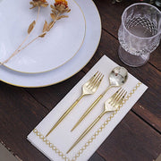 24 pcs 6" Gold Premium Fork and Spoon Plastic Cutlery - Disposable Tableware