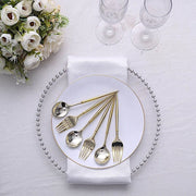 24 pcs 6" Gold Premium Fork and Spoon Plastic Cutlery - Disposable Tableware