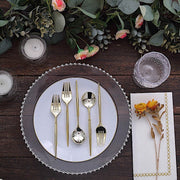 24 pcs 6" Gold Premium Fork and Spoon Plastic Cutlery - Disposable Tableware