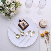 24 pcs 6" Gold Premium Fork and Spoon Plastic Cutlery - Disposable Tableware