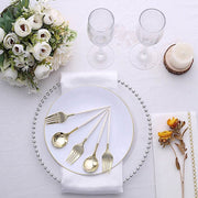 24 pcs 6" Gold Premium Fork and Spoon Plastic Cutlery - Disposable Tableware