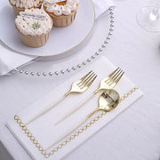 24 pcs 6" Gold Premium Fork and Spoon Plastic Cutlery - Disposable Tableware