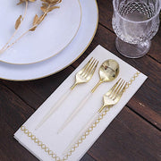 24 pcs 6" Gold Premium Fork and Spoon Plastic Cutlery - Disposable Tableware