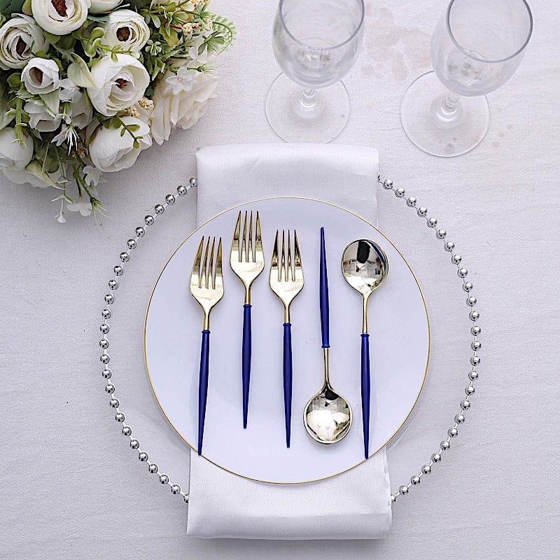24 pcs 6" Gold Premium Fork and Spoon Plastic Cutlery - Disposable Tableware