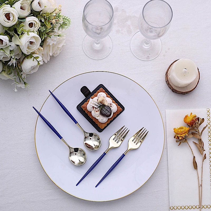 24 Premium 6" Plastic Cutlery Spoons and Forks Set - Disposable Tableware