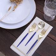 24 pcs 6" Gold Premium Fork and Spoon Plastic Cutlery - Disposable Tableware