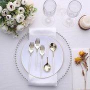 24 pcs 6" Gold Premium Fork and Spoon Plastic Cutlery - Disposable Tableware