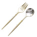 24 pcs 6" Gold Premium Fork and Spoon Plastic Cutlery - Disposable Tableware DSP_YY0010_6_GD_GOLD